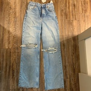 Zara high rise wide leg jeans NWT